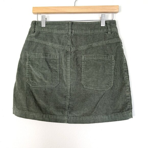 Roxy Amazing Break Corduroy Skirt Green Womens Small Casual Retro‎ Y2K Surf Girl - Picture 6 of 9
